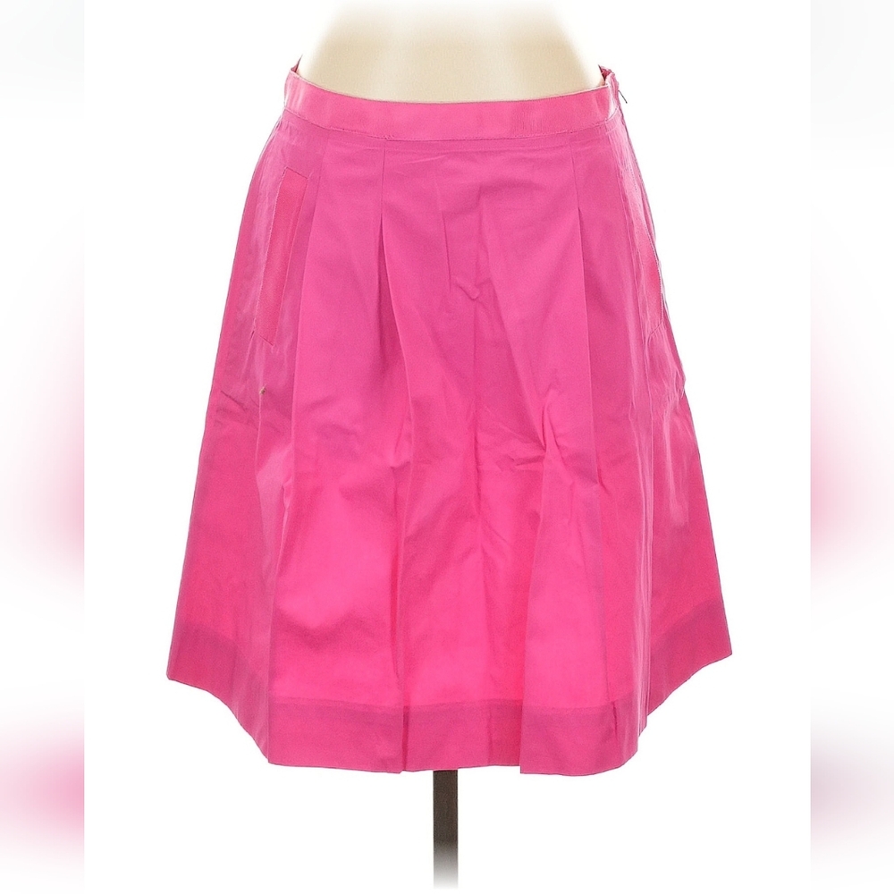 2/$30 J Crew Hot Pink Pleated Skirt Size 2 Pockets 100% Cotton Y2K Preppy Barbie